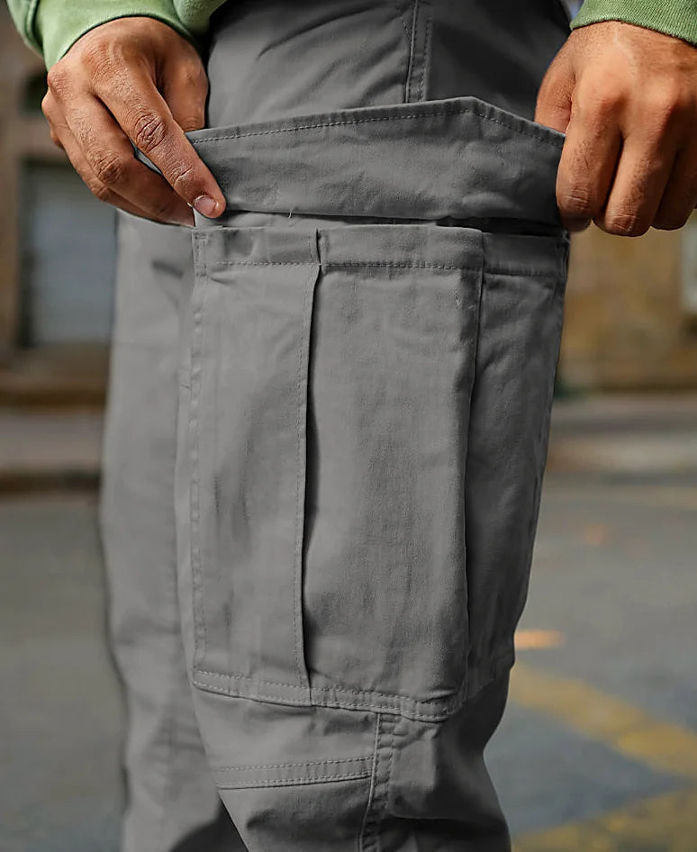 Grey regular pants in cotton