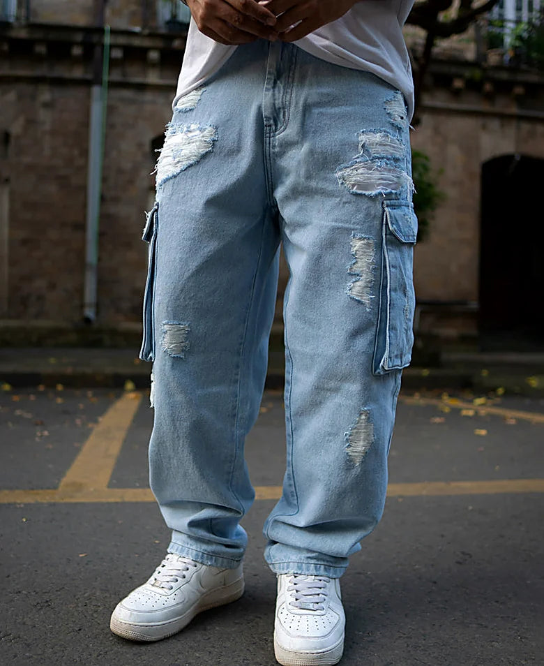 Jeans in blue, baggy fit