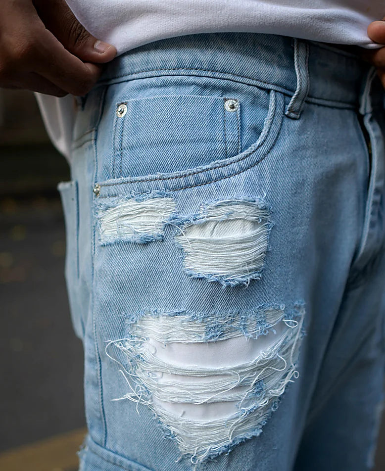 Blue baggy jeans for men