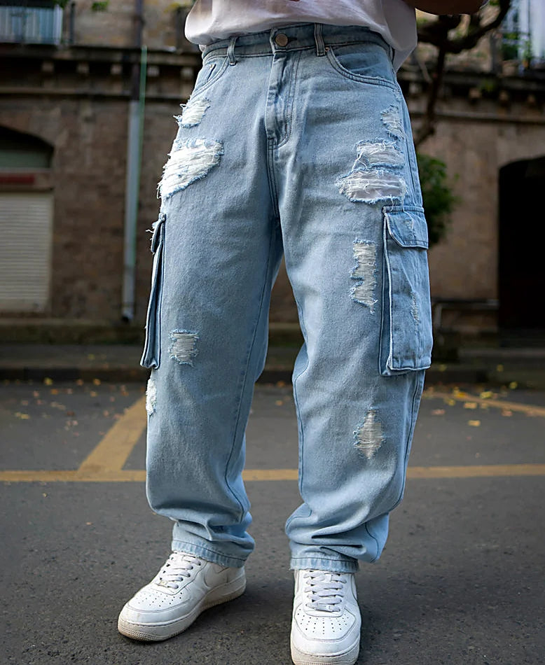 Baggy jeans for men in blue