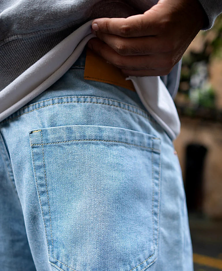 Blue baggy jeans for men
