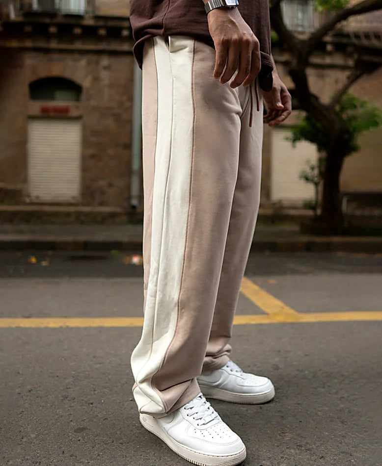 Beige baggy pants for men