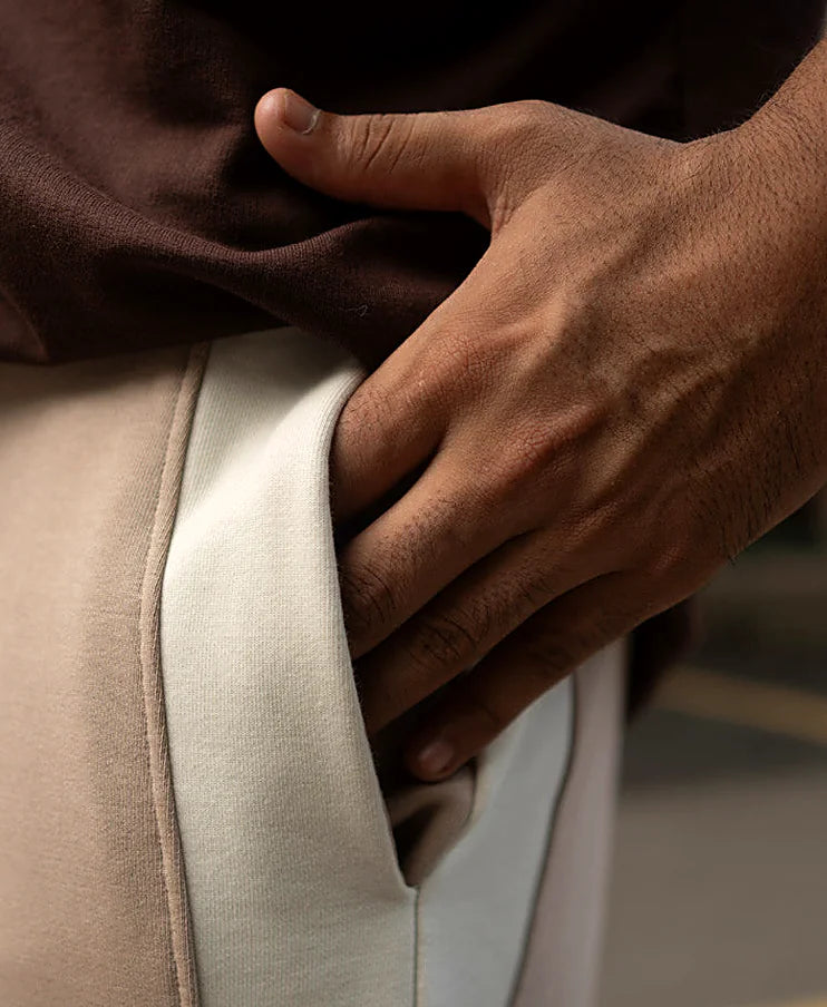 Light Beige Baggy Fit Track Pant