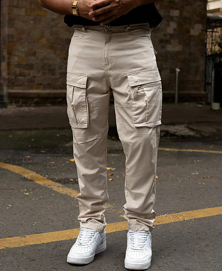 Pants in beige, regular fit