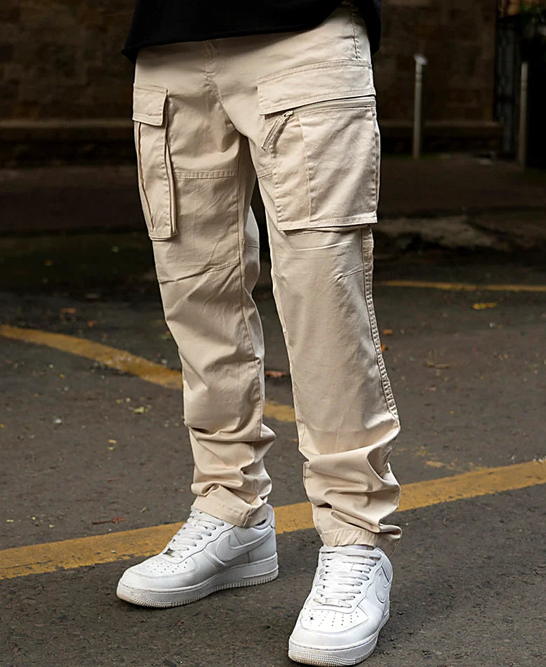 Regular pants for men in beige