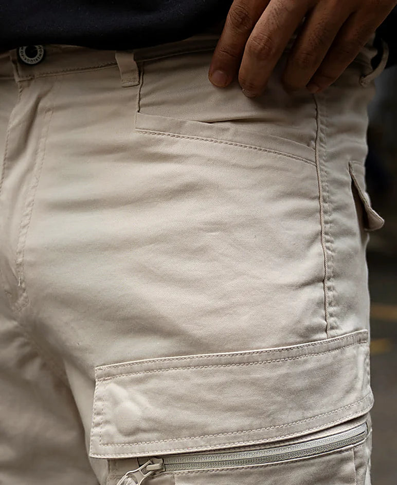 Beige pants with a regular leg