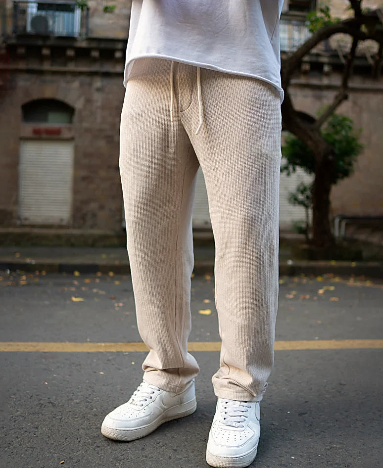 Regular pants for men in beige