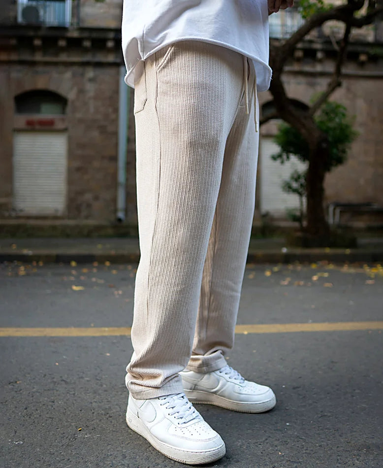 Beige pants with a regular leg