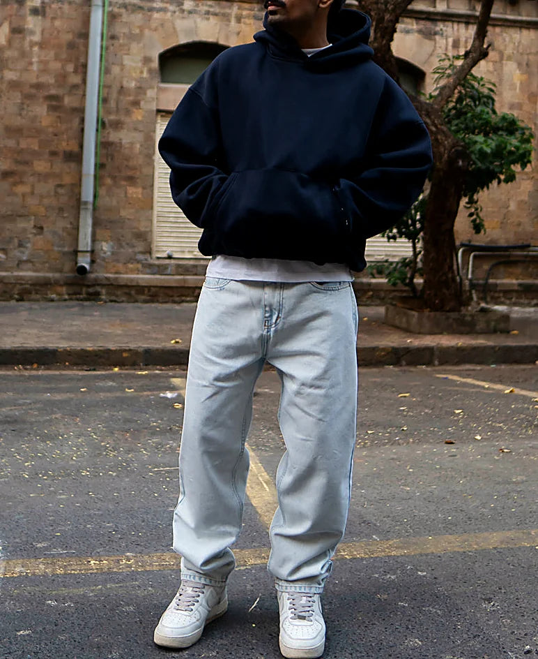 Light Blue Basic Baggy Fit Denim Jeans
