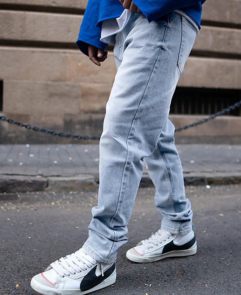 Blue jeans with a regular leg