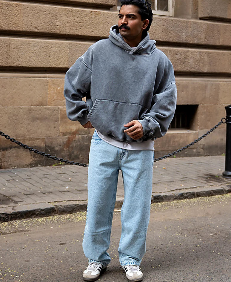 Light Blue Washed Baggy Jeans