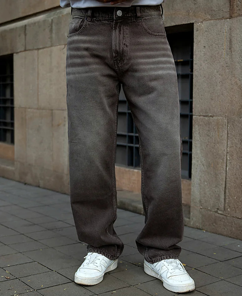 Brown baggy jeans for men