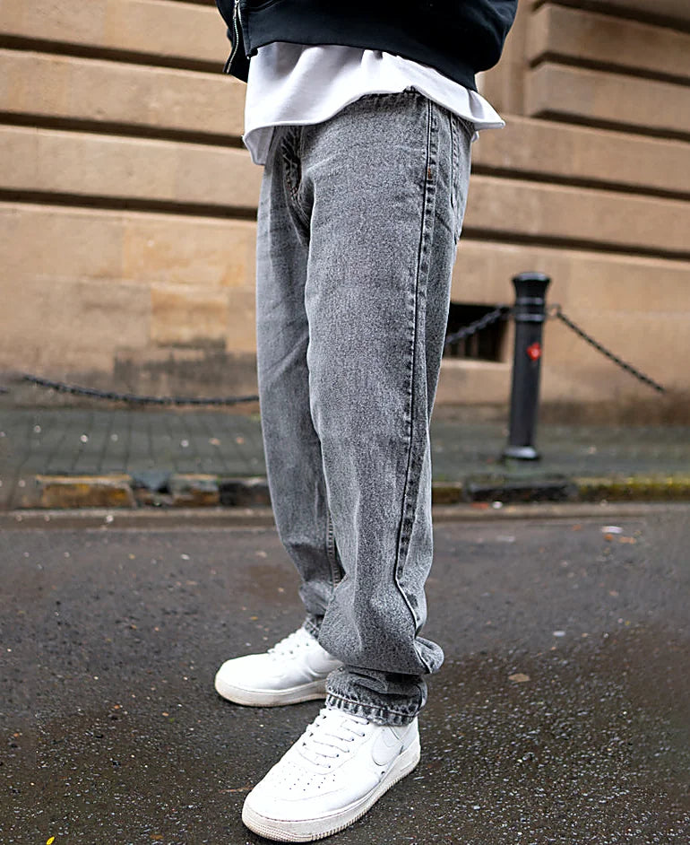 Black baggy jeans for men