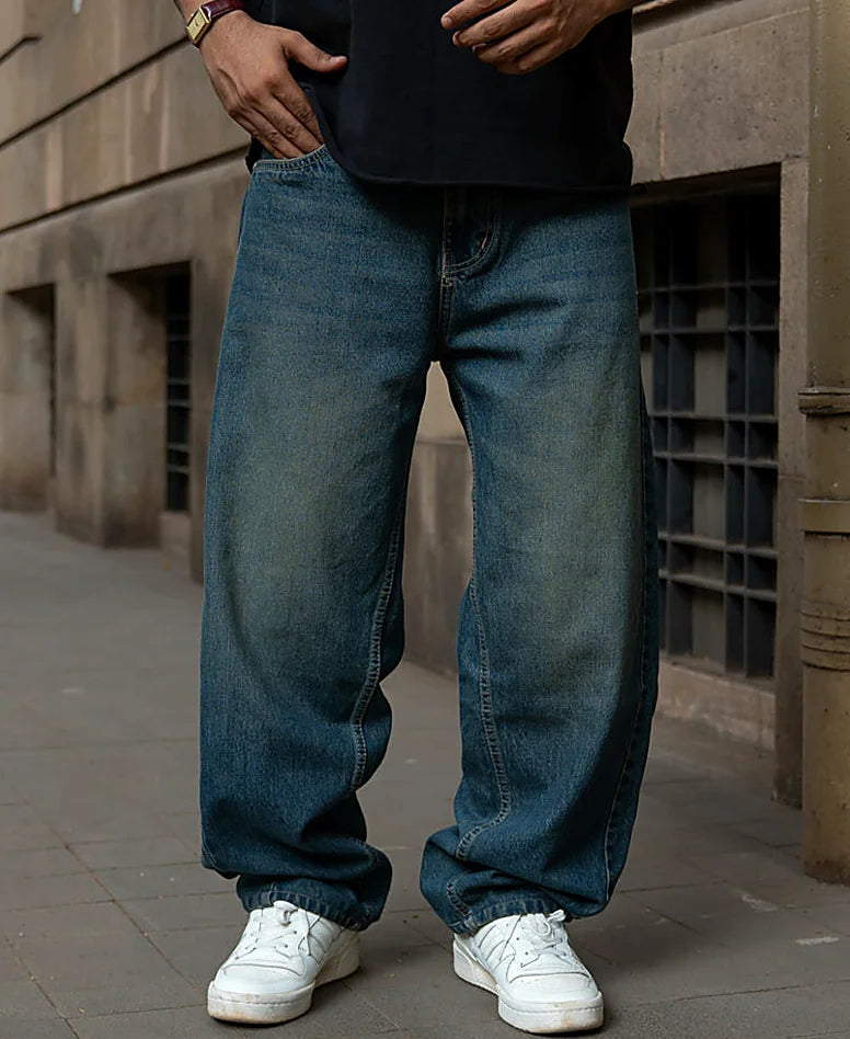 Barrel jeans for men in blue
