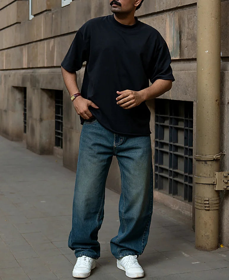 Mib Blue Barrel Fit Jeans