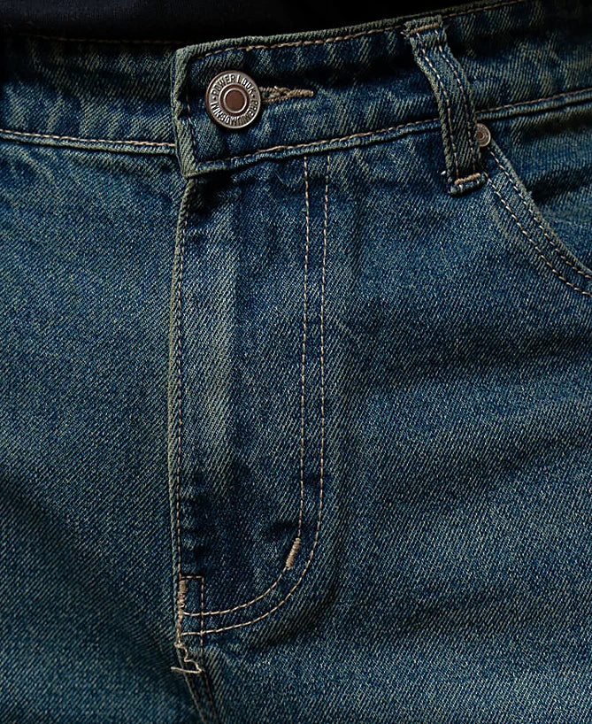 Blue barrel jeans in cotton