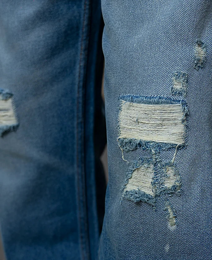 Blue baggy jeans in cotton