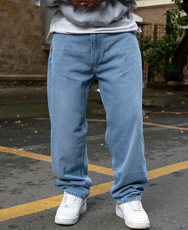 Blue baggy jeans for men