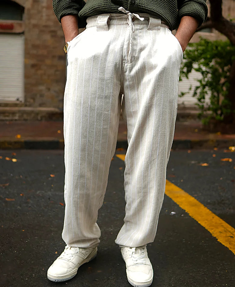 Baggy pants for men in white