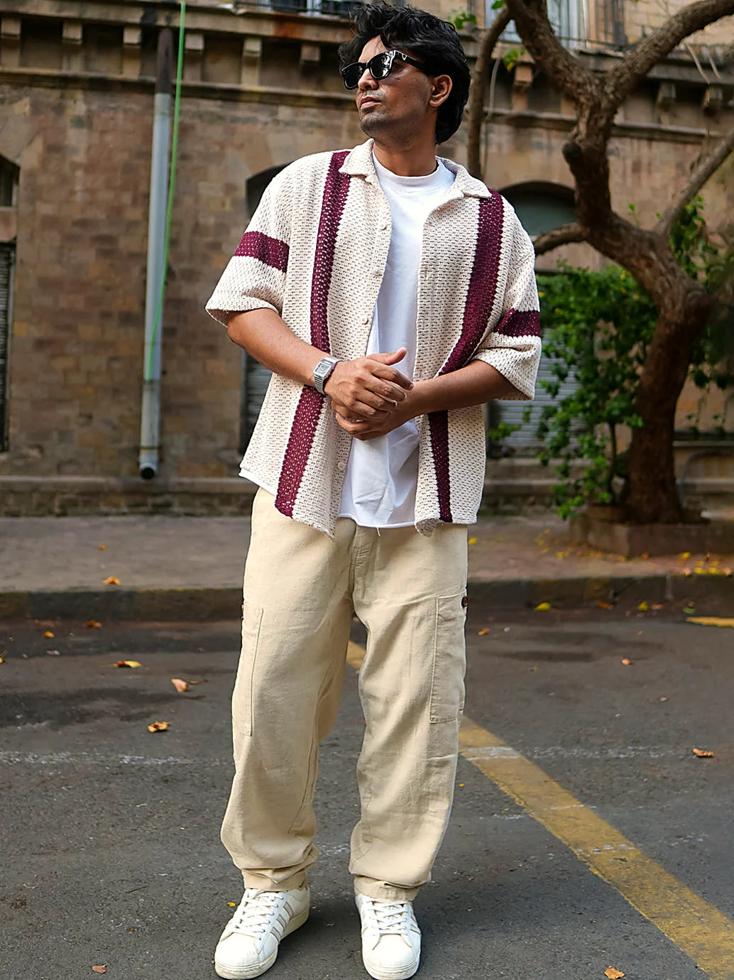 Off White Baggy Fit Linen Pants