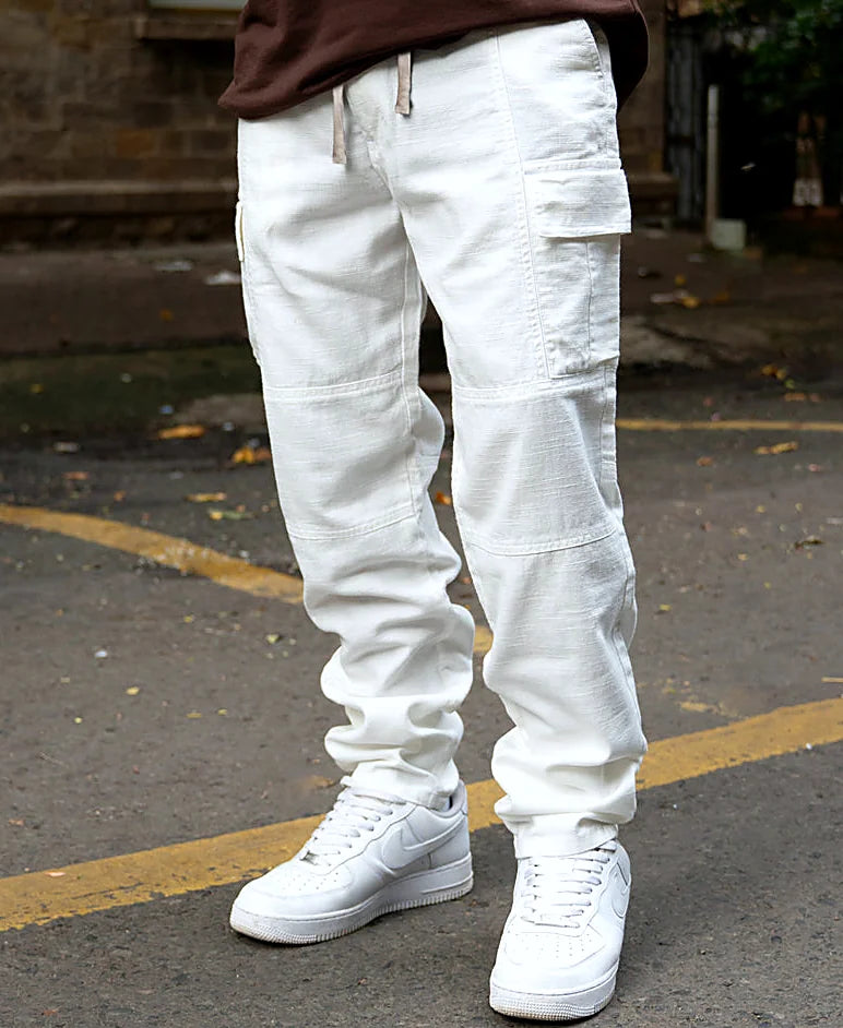 Pants in white, relaxed fit