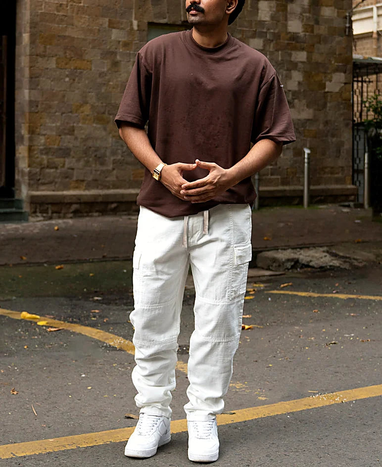 Off-White Cotton Cargo Pant