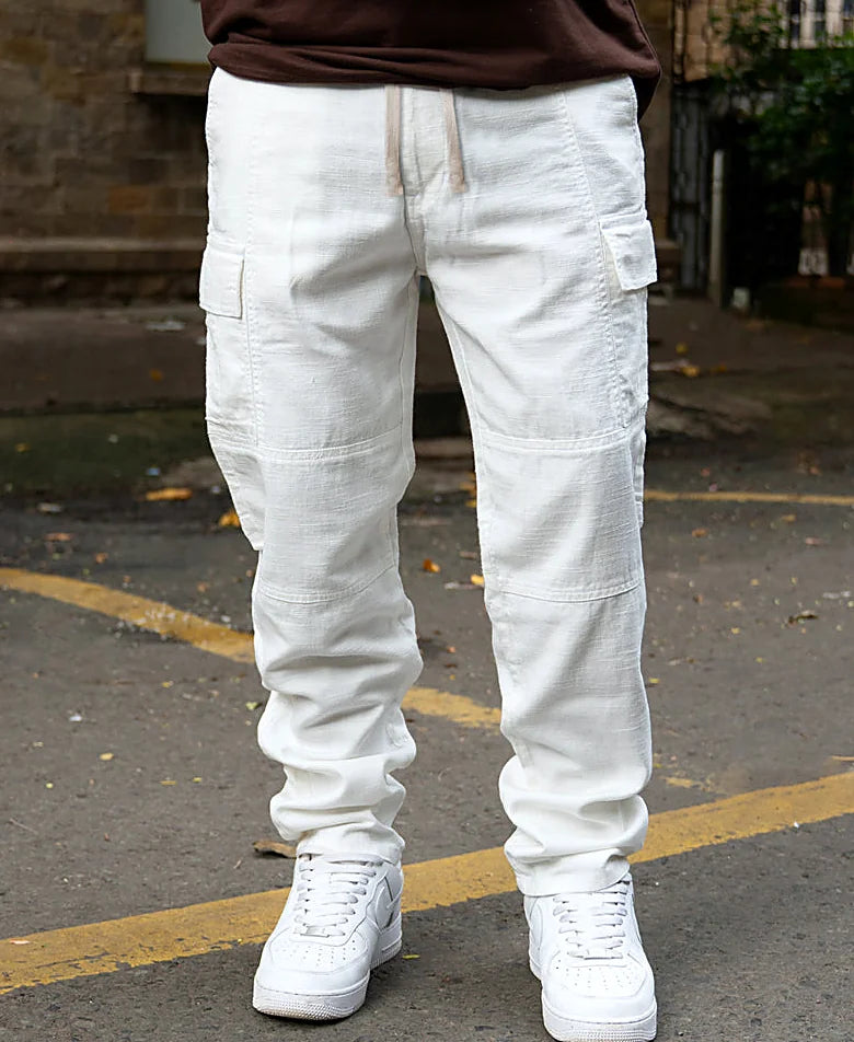 Relaxed pants for men in white