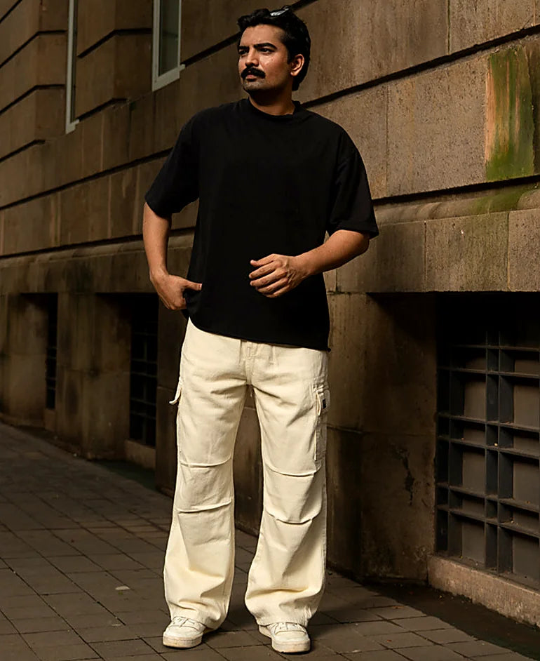 Off White Denim Cargo Jeans