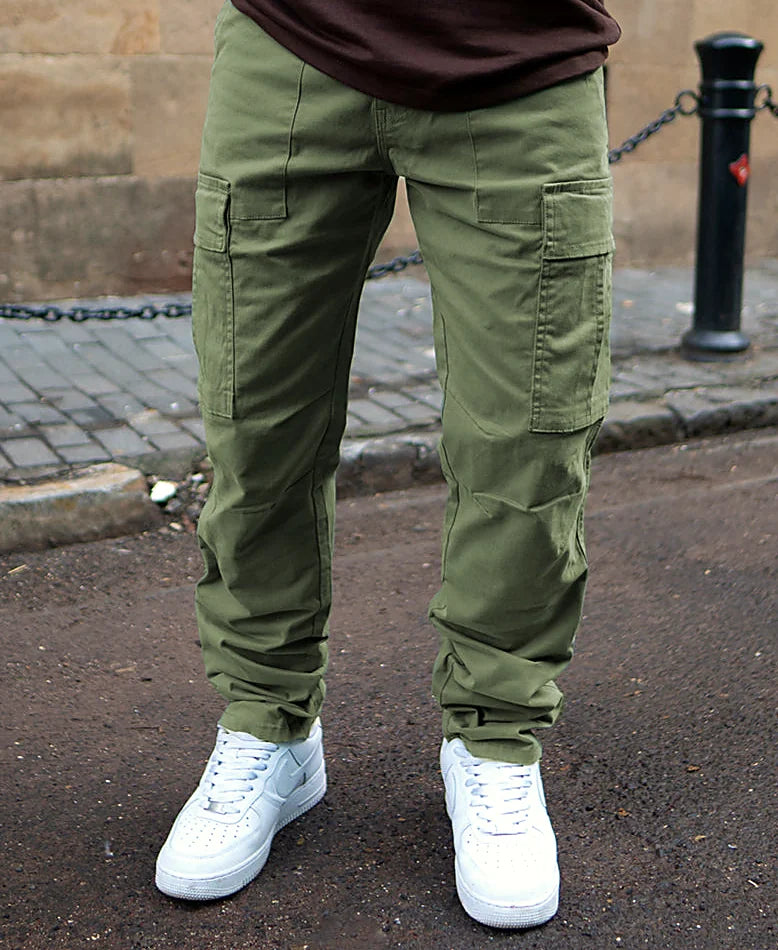 Pants in olive, oversized fit