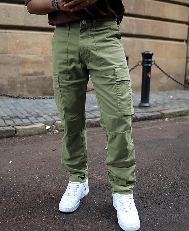 Oversized pants for men in olive