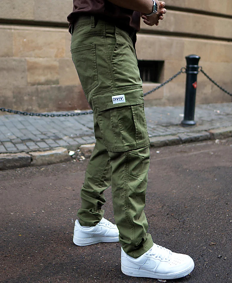 Olive Cotton Cargo Pants
