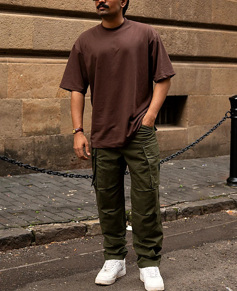 Olive Cotton Cargo Trouser