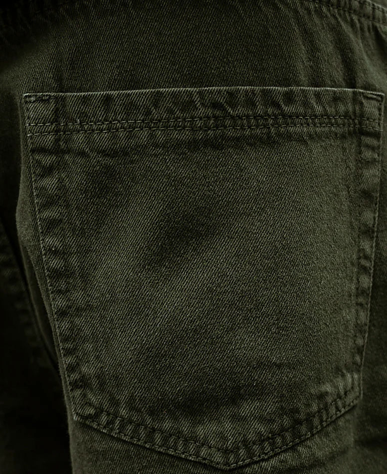 Olive baggy jeans for men