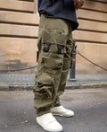 Pants in olive, baggy fit
