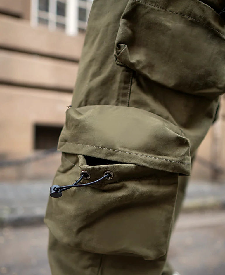 Olive Green Cotton Baggy Fit Cargo Pant