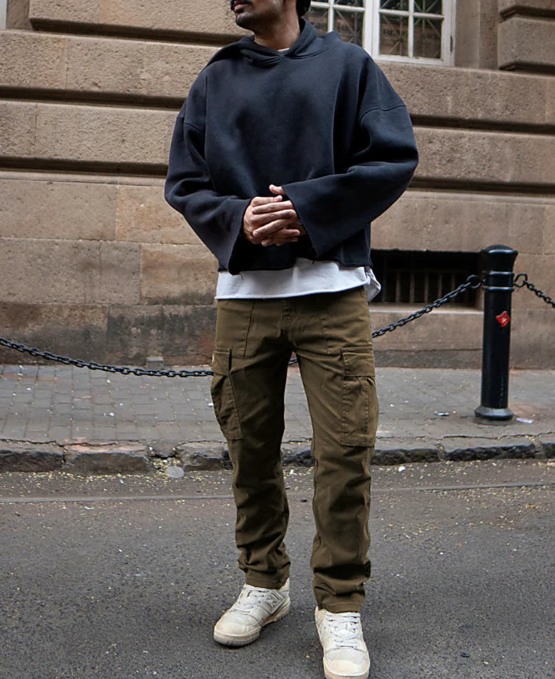 Olive Regular Fit Cotton Cargo Pant
