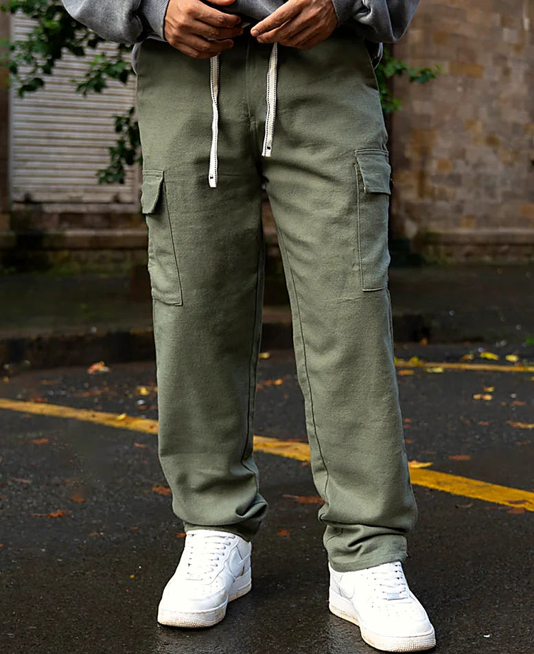 Olive trousers for men