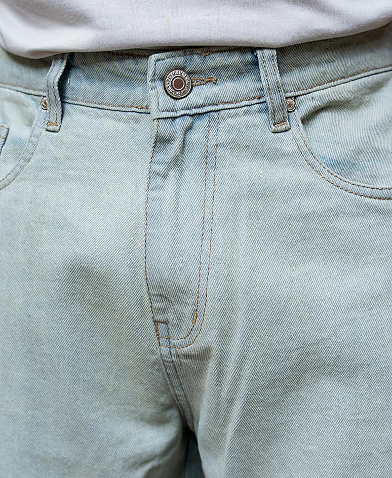 Blue barrel jeans for men
