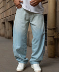 Jeans in blue, barrel fit
