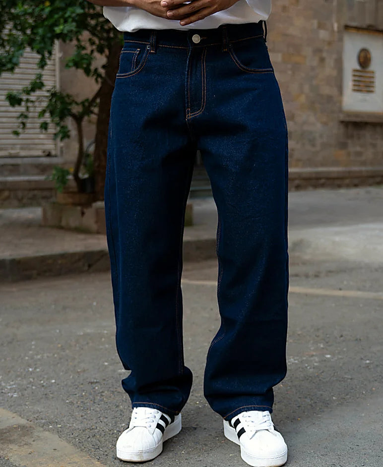 Pair of a neutral tone jeans