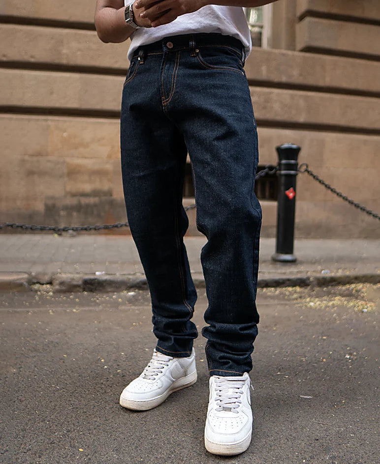 Pair of a neutral tone jeans