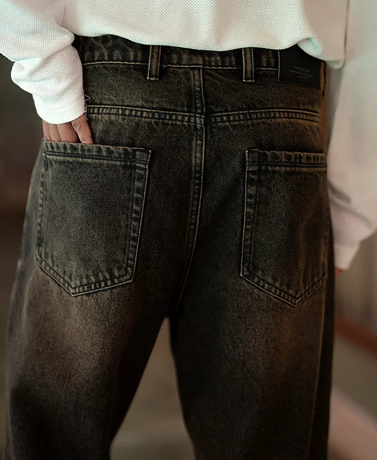 Black baggy jeans for men
