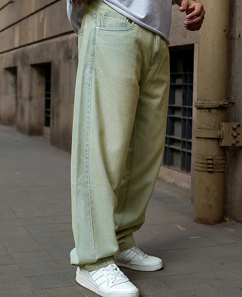 Jeans in blue, barrel fit