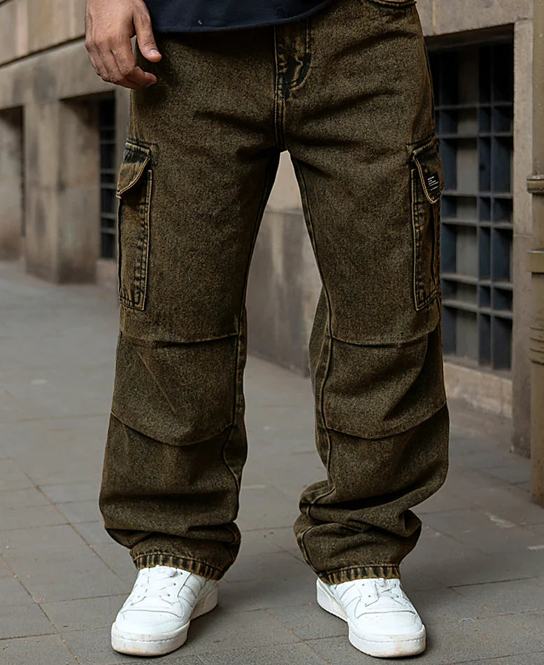 Brown baggy denim for men