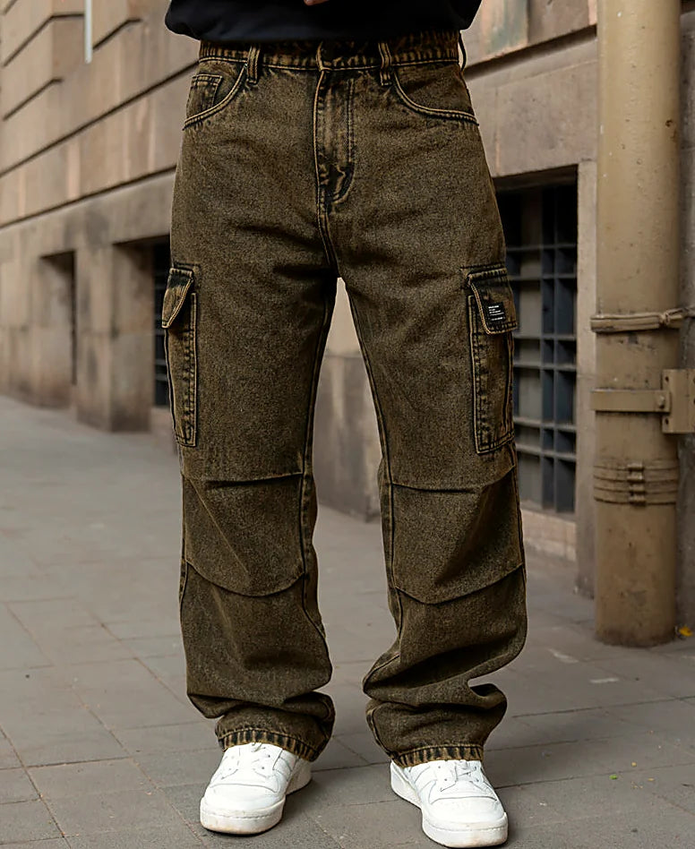Brown baggy denim in denim
