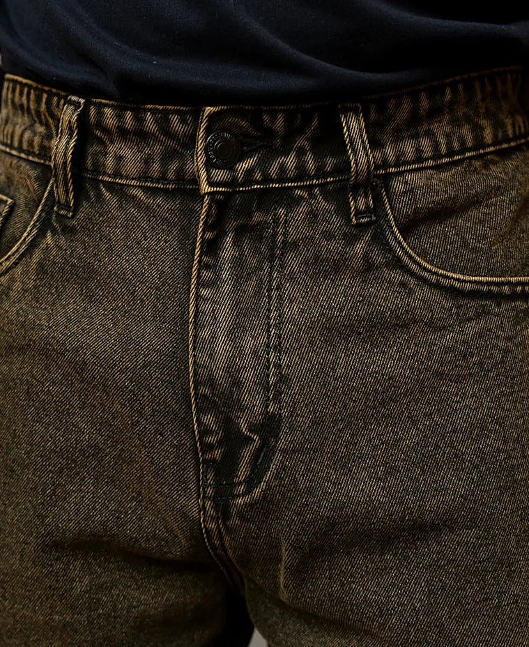 Tinted Brown Baggy Cargo Denim