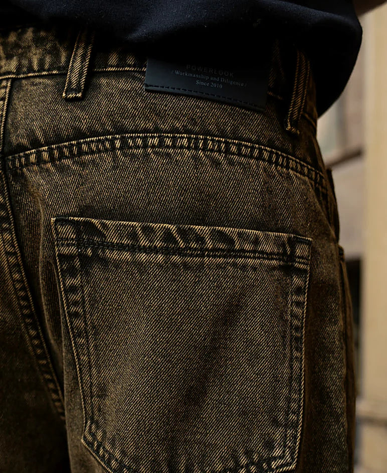 Tinted Brown Baggy Cargo Denim