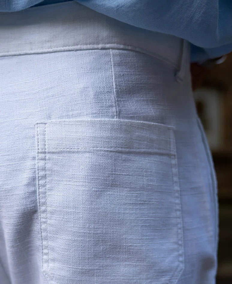 White Cotton Baggy Trouser