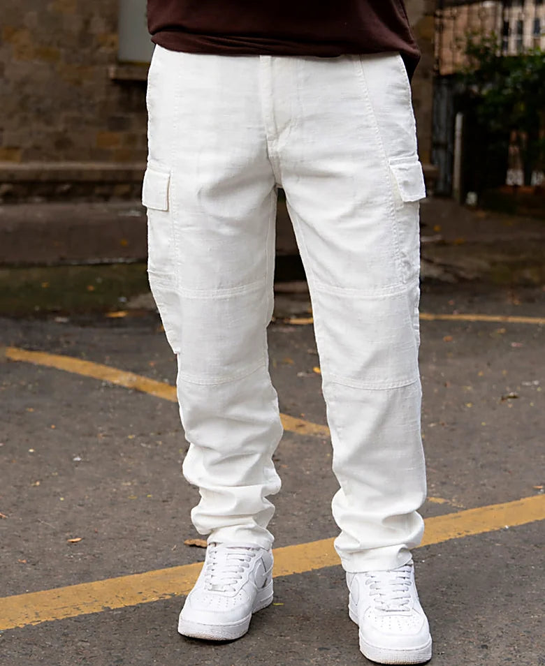 Relaxed pants for men in white