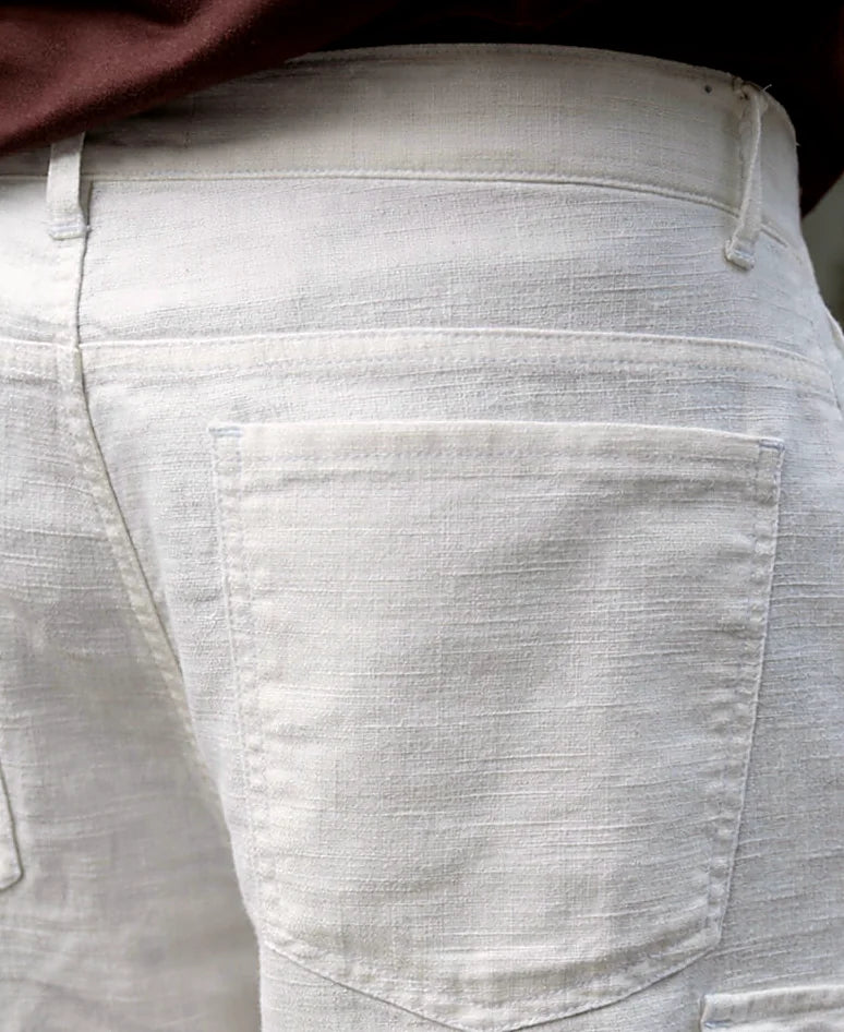 White Cotton Cargo Pant